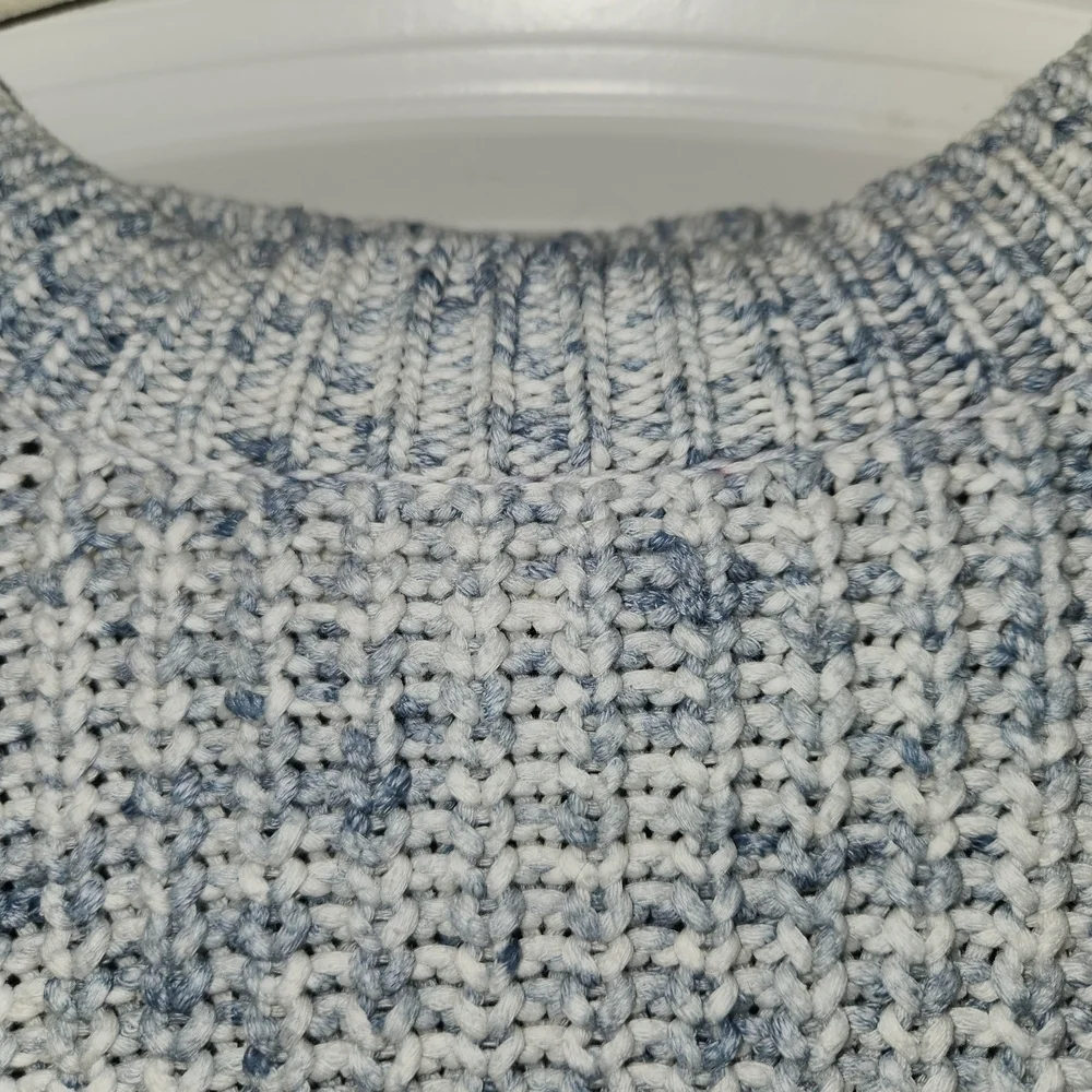 J. Crew Light Blue & White Marled Women's Sweater Size L Warm Lagenlook Comfort